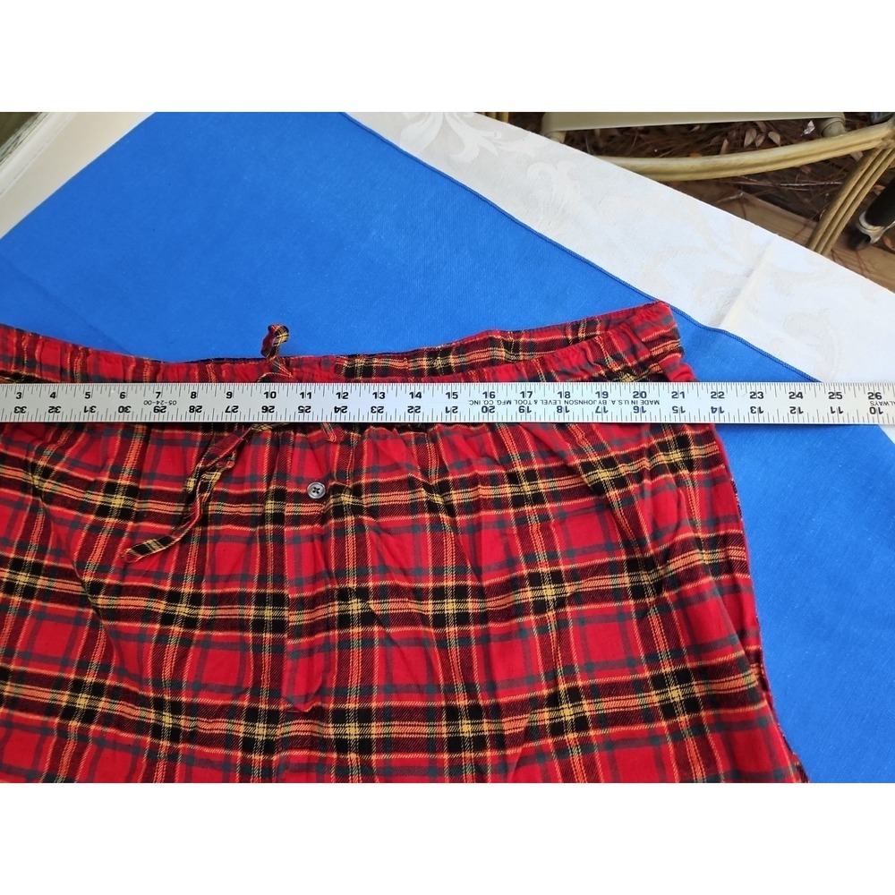 St. John's Bay Flannel Pajama Set Red Plaid PJs Lounge 2 Piece NEW XXL 2X - Picture 6 of 8